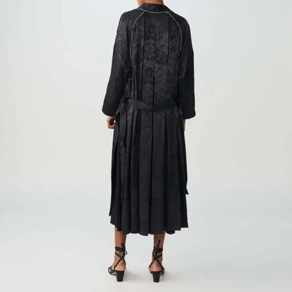 Maje Vasita Kimono Duster Cardigan Coat Jacquard Full Length Belted Robe 1/Small - Picture 7 of 15